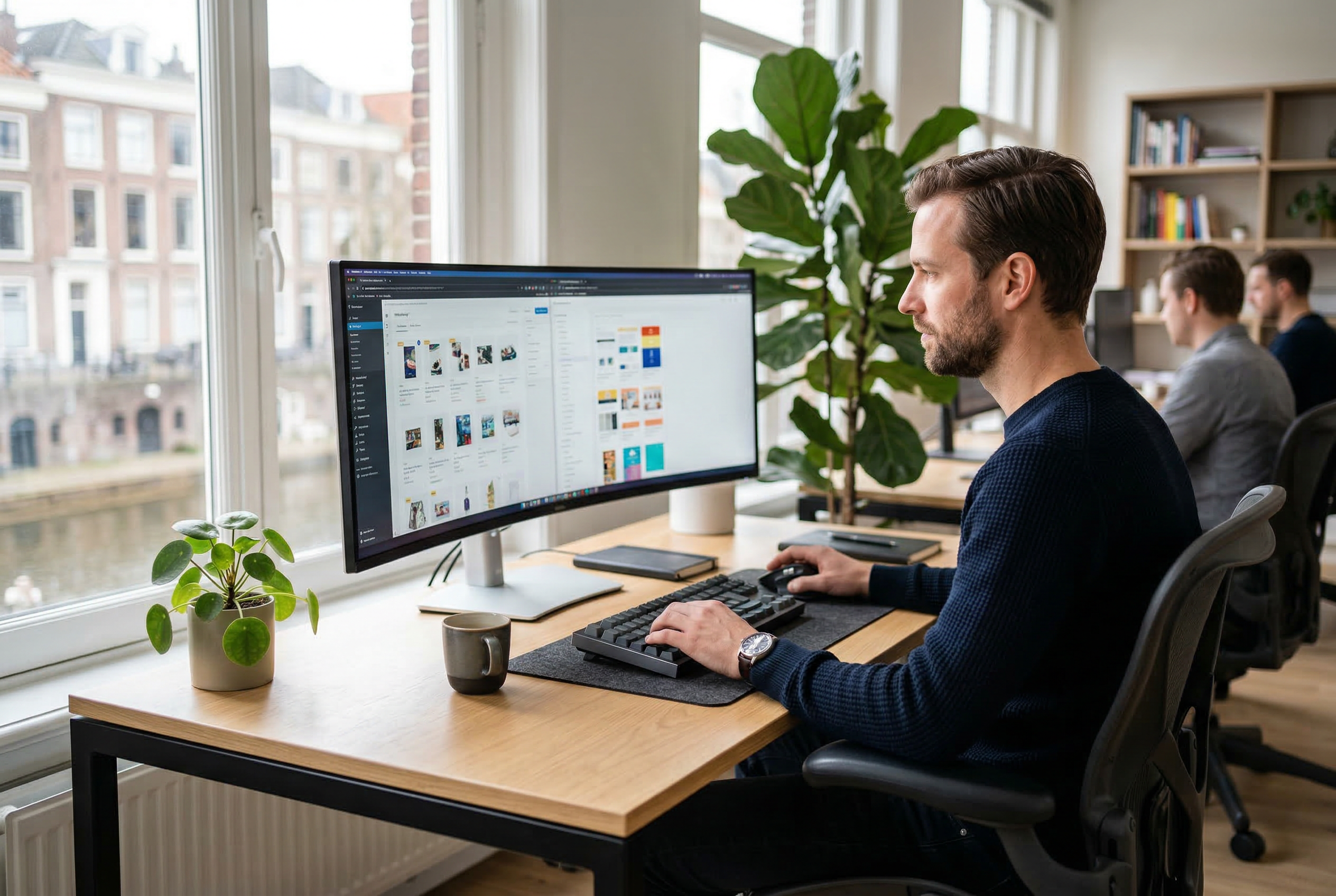 Webshop developer aan het werk