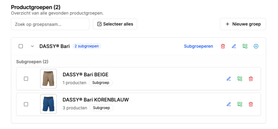 Producten koppelen